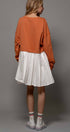 Urban Daizy Pleated Skirt Layered Statement Sweater Dress Rust Dress - Women's (UDZ-DR-00306) – alternate view 21
