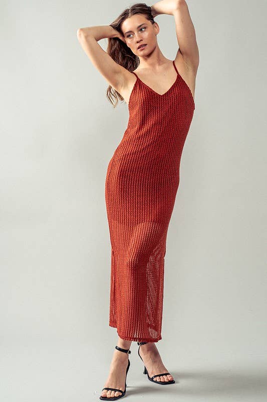 Urban Daizy Crochet Knit Strappy Lined Maxi Dress Black Dress - Women's (UDZ-DR-00199) – alternate view 11