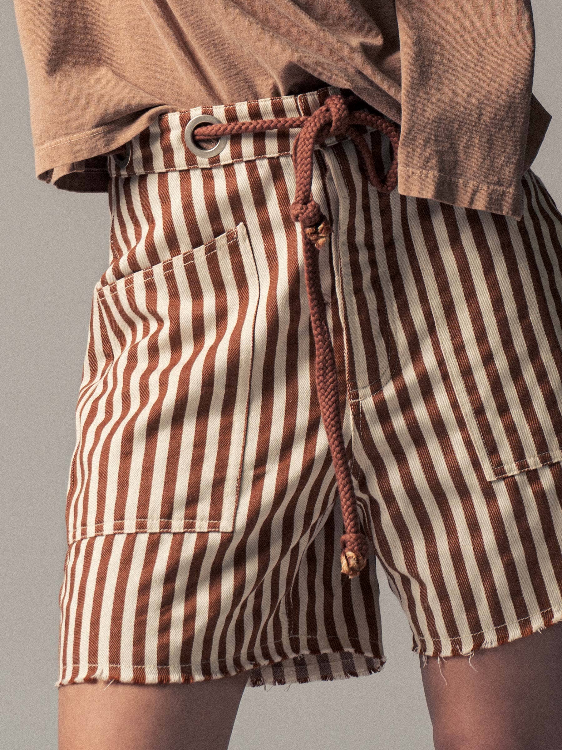 Urban Daizy Striped High-Rise Denim Shorts Blue Shorts - Women's (UDZ-DR-00389) – alternate view 19