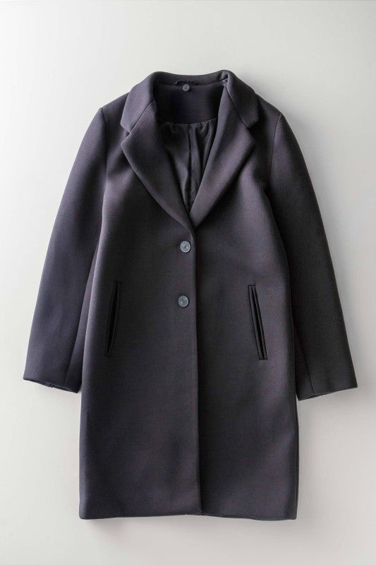 Scuba Topcoat with Detachable Hoodie in BLACK - Women's Coats | Urban Daizy