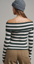 Bistro Stripe Off Shoulder Sweater