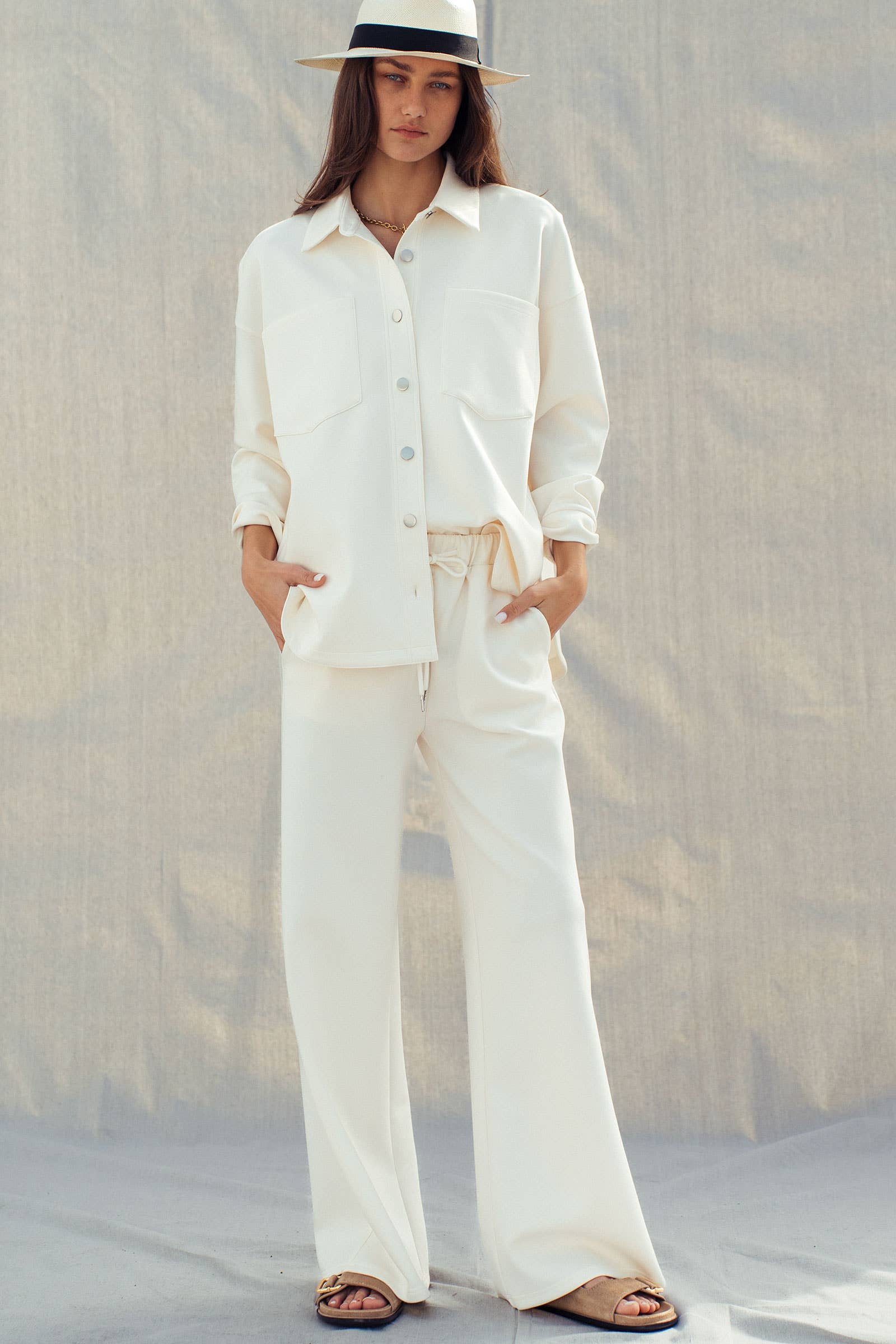 Urban Daizy Cotton Blend Oversized Shirt Jacket Utility Pocket Sage Button Down Shirt - Women's (UDZ-TP-01053) – alternate view 11