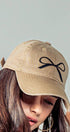 Urban Daizy Bow Graphic Relaxed Fit Baseball Cap Beige Baseball Cap - Women's (UDZ-AC-00112) – alternate view 11