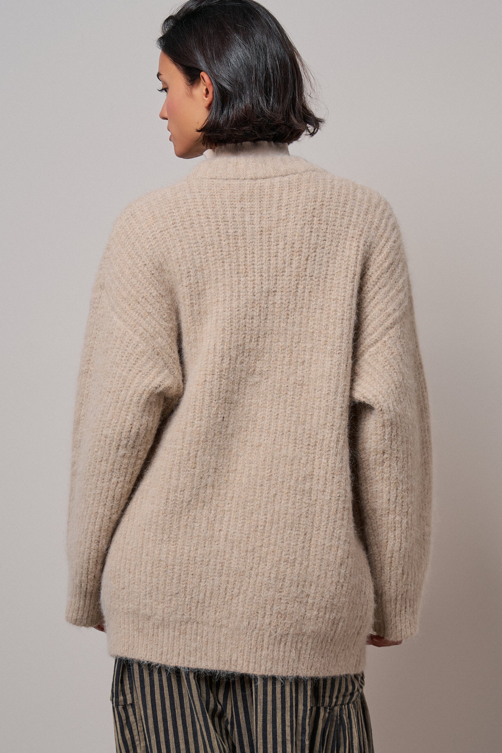 Floral Embroidered Oversized Knit Cardigan