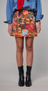 Travel Patch Print Mini Skirt in Italian Summer Vacation in MULTI - Women's Mini Skirts | Urban Daizy