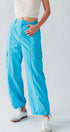 Urban Daizy Technical Nylon Drawstring Cargo Jogger Pants Blue Pants - Women's (UDZ-AC-00158) – alternate view 4