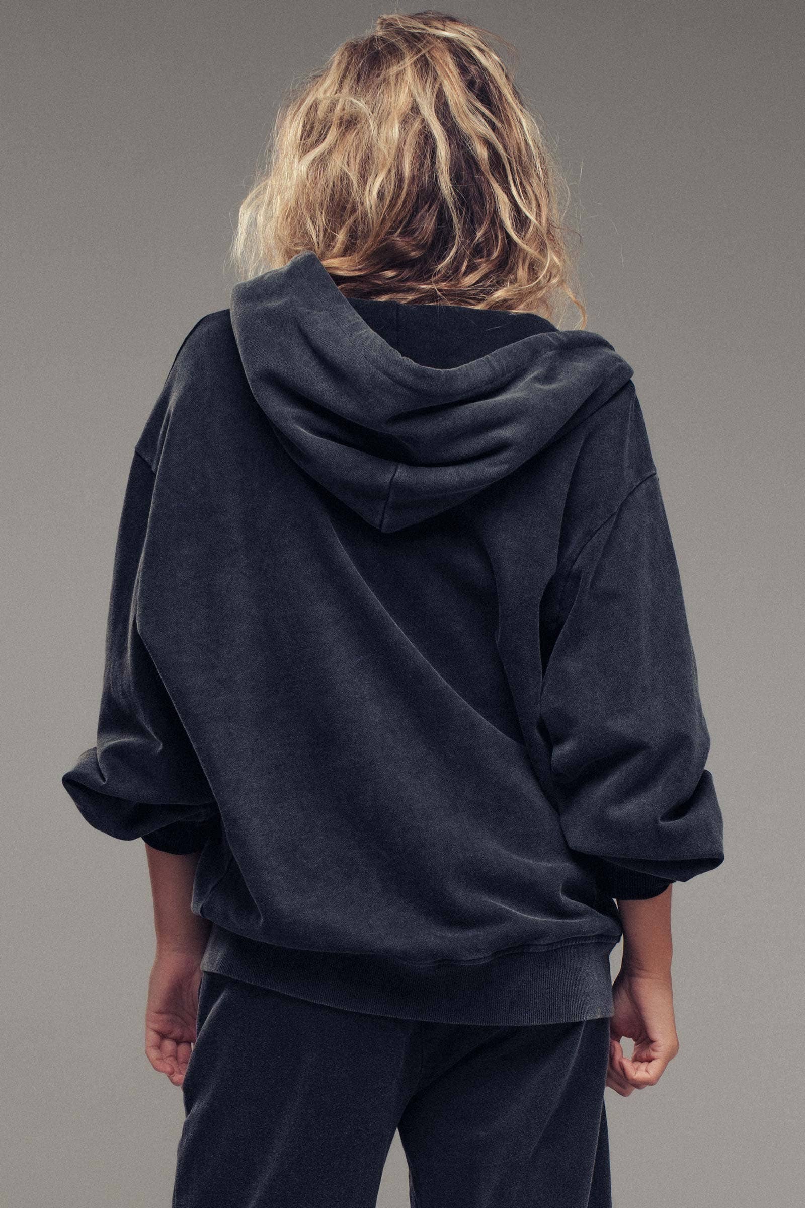 Vintage-Wash Zip-Up Hoodie