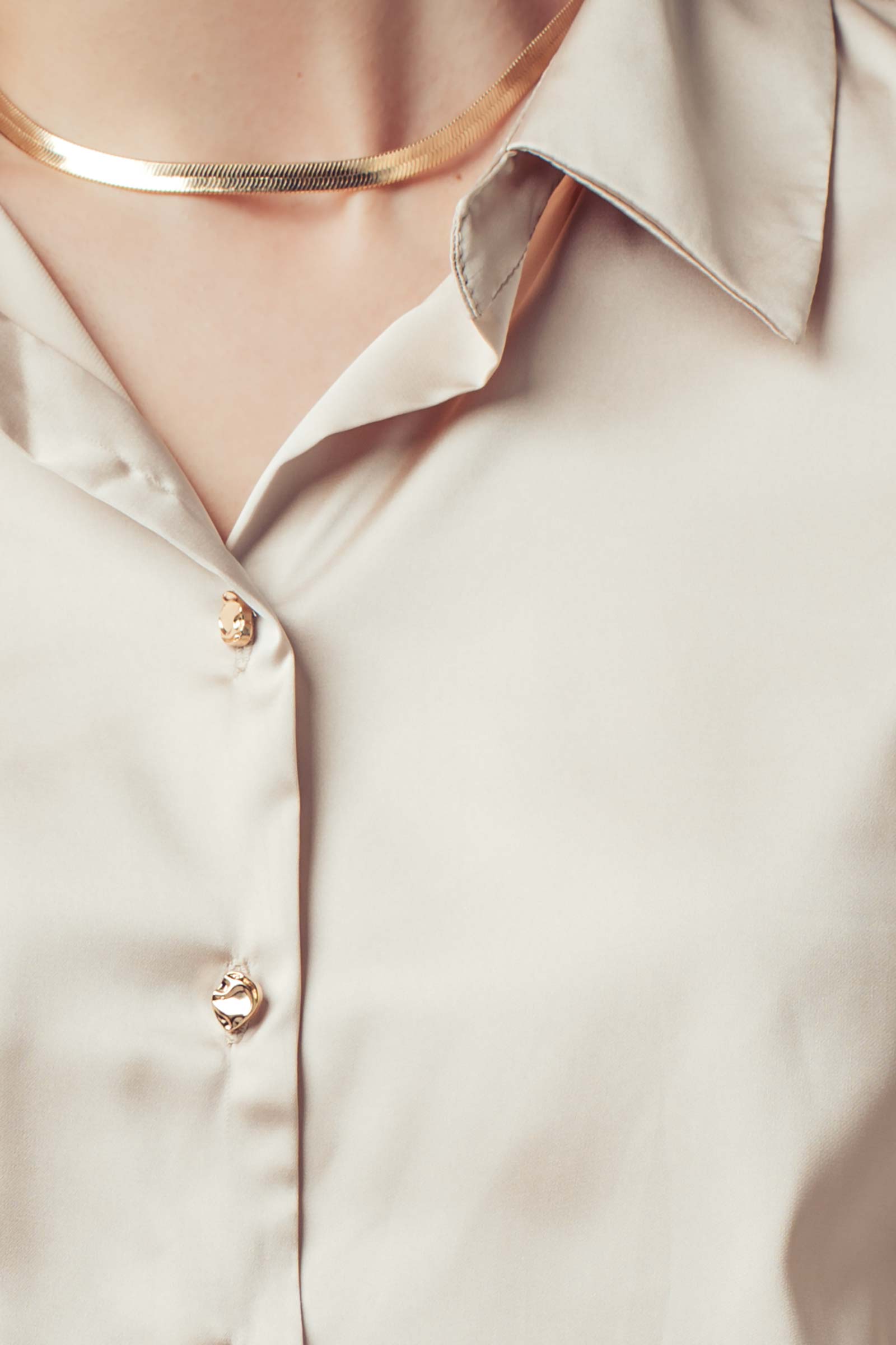 Satin Button Down Blouse