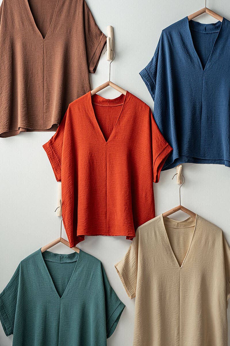 Urban Daizy Breezy Airflow V-Neck Top-FW Ivory Blouse - Women's (UDZ-TP-00270) – alternate view 2