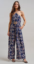 Urban Daizy Geometric Print Halter Belted Wide Leg Jumpsuit Blush Jumpsuit - Women's (TNJU0181-Blush) – alternate view 18