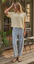 Urban Daizy Acid Wash Paneled Cotton Lounge Pants Lt-Blue Lounge Sweatpants/Joggers - Women's (TNPT0826-Lt-Blue) – alternate view 4