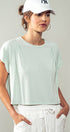 Urban Daizy Cap Sleeve Round Neck Soft Casual Tee Mint T-Shirt - Women's (UDZ-TP-00556)