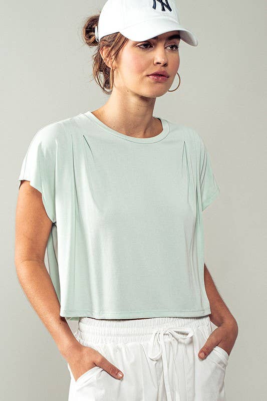 Urban Daizy Cap Sleeve Round Neck Soft Casual Tee Mint T-Shirt - Women's (UDZ-TP-00556)
