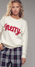 Urban Daizy Merry Embroidered Crewneck Sweater Ivory Knit Sweater - Women's (UDZ-KN-00488) – alternate view 10