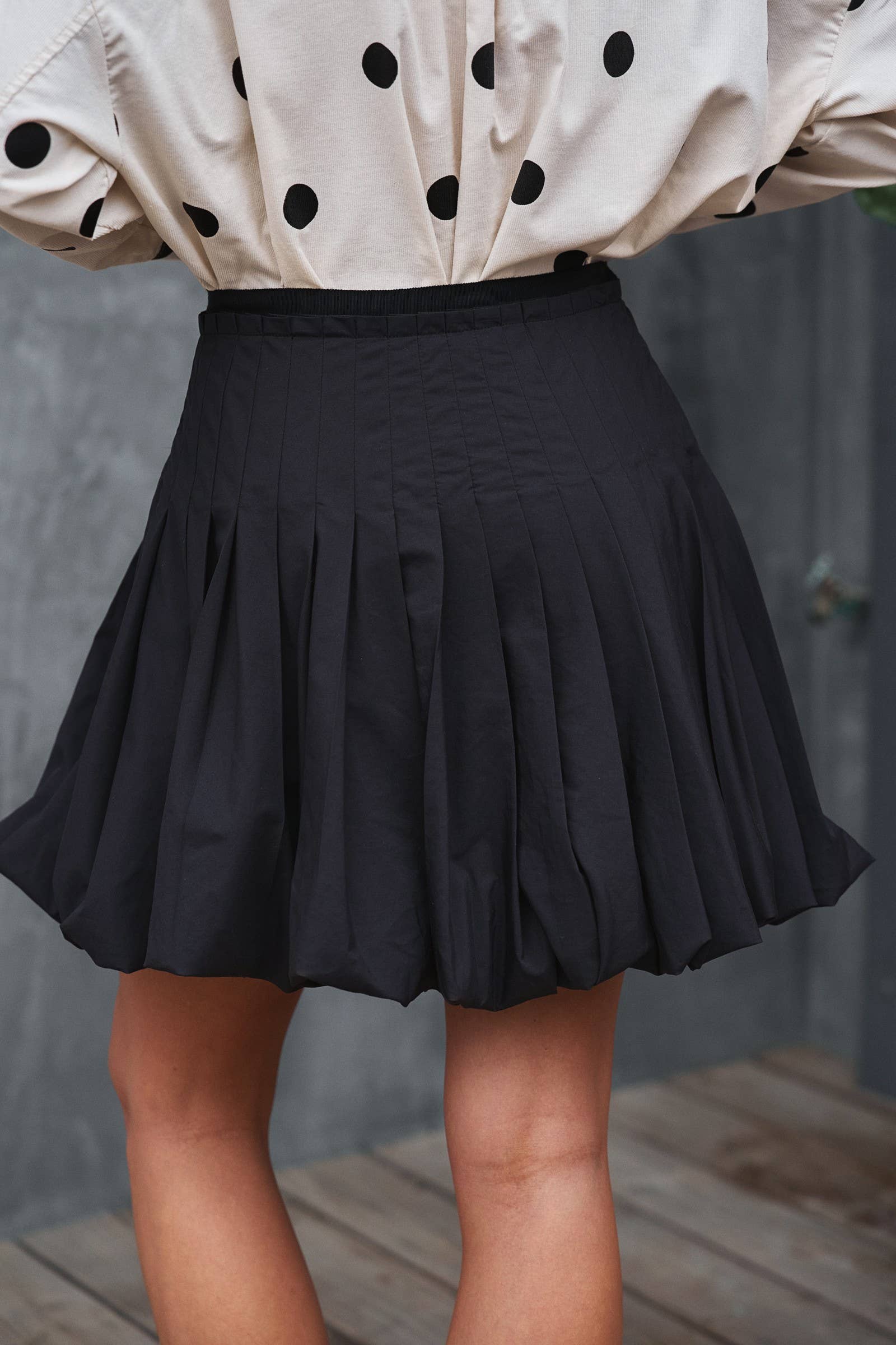 Urban Daizy Pleated High-Waist Bubble Mini Skirt Blue Skirt - Women's (UDZ-OT-00168) – alternate view 3