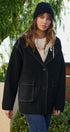Wool Blend Knit Coat with Zip Hood