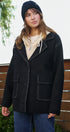 Wool Blend Knit Coat with Zip Hood