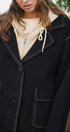 Wool Blend Knit Coat with Zip Hood