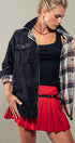 Urban Daizy Plaid Lined Corduroy Flannel Shacket Black Shirt Jacket Shacket - Women's (UDZ-OT-00018) – alternate view 22