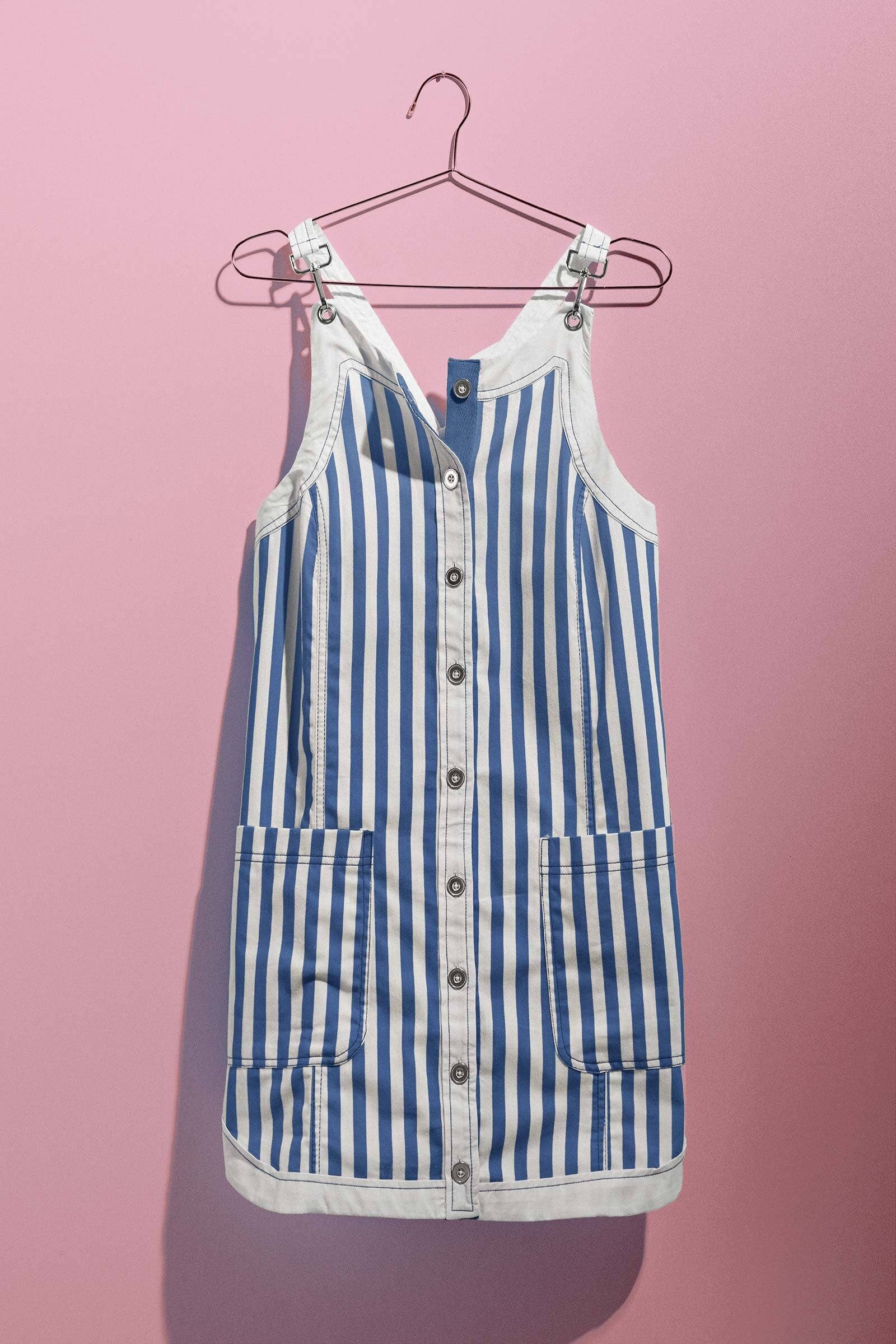 Urban Daizy Sunshine Stripe Overall Dress Blue Overalls - Women's (UDZ-AC-00159) – alternate view 15