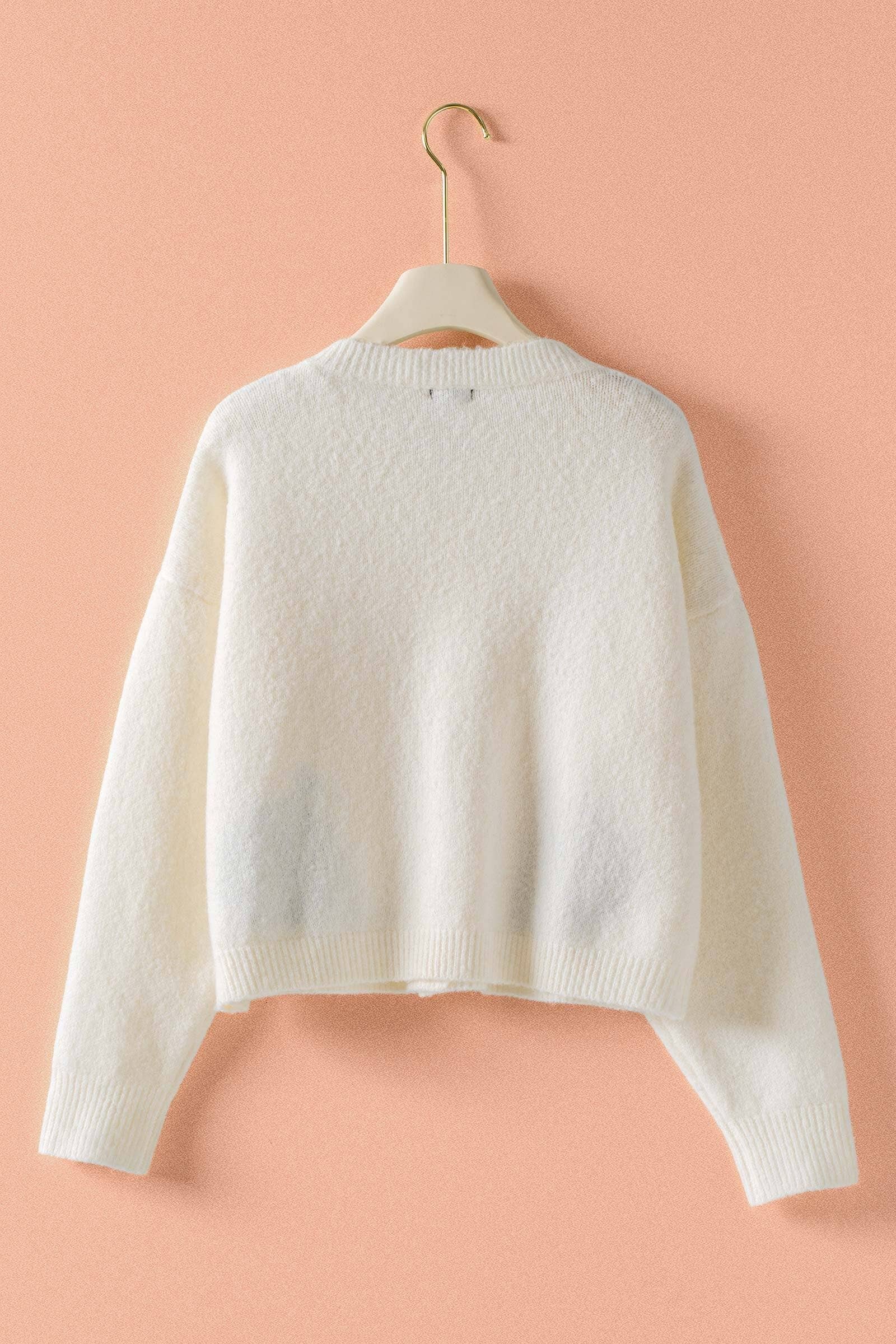 Nautical Sailboat Graphic Knit Button Cardigan