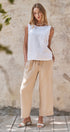 Minimal Muse Linen Sleeveless Top in WHITE - Women's Fashion | Urban Daizy