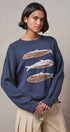 Seaside Sardine Oversized Summer Knit Sweater in TEAL BLUE - Women's Sweaters | Urban Daizy