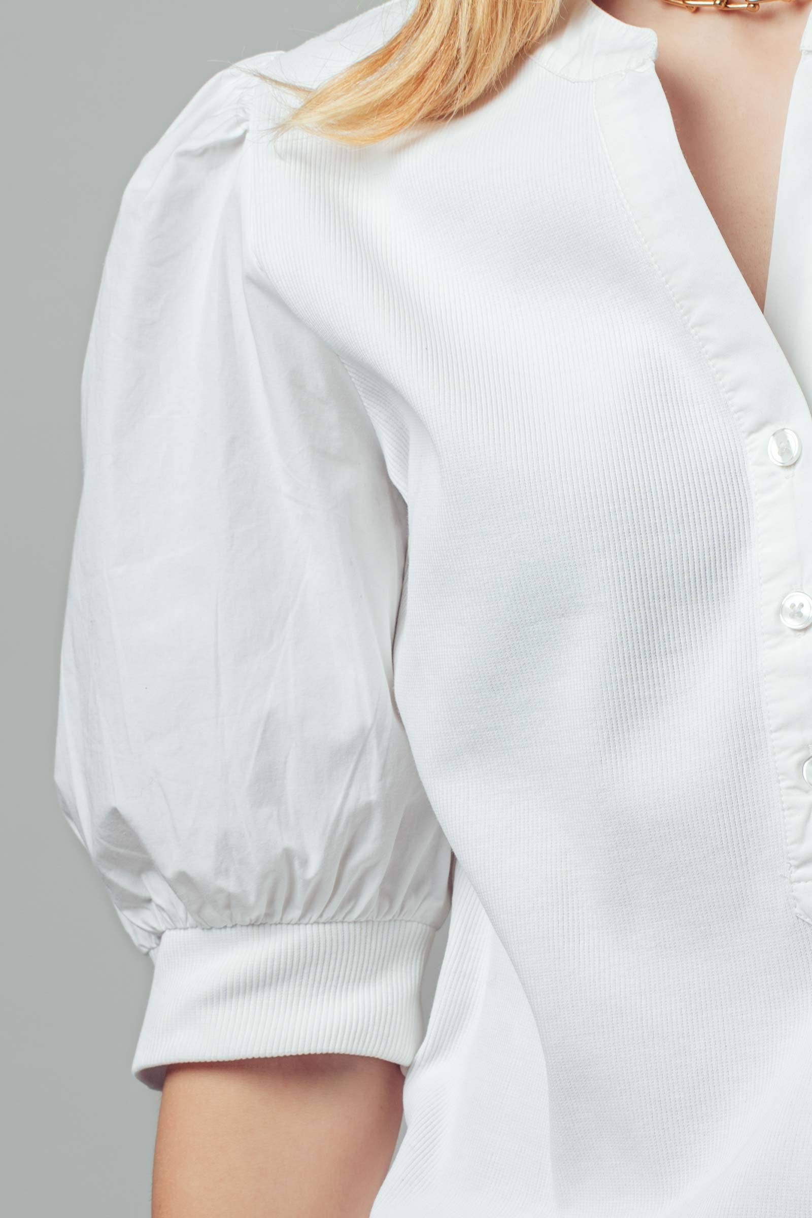 Puff Sleeve Henley Top