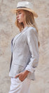 Urban Daizy Linen Single-Button Tailored Blazer Lt-Blue Jacket - Women's (UDOW0305-Lt-Blue) – alternate view 4