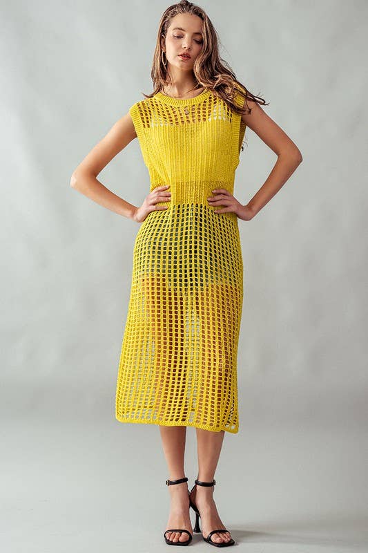 Urban Daizy Crochet Knit Hollow Out Cap Sleeve Maxi Dress Black Dress - Women's (UDZ-DR-00126) – alternate view 27