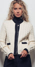 Urban Daizy Cable Knit Snap Front Ribbed Trim Long Sleeve Sweater Ivory Cardigan - Women's (UDZ-KN-00628) – alternate view 2
