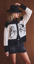 Urban Daizy Western Horse Intarsia Knit Cardigan Black-Ivory Cardigan - Women's (UDZ-KN-01055) – alternate view 2