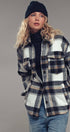Urban Daizy Plaid Button-Down Jacket Black Shirt Jacket Shacket - Women's (UDZ-OT-00051) – alternate view 5