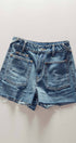 Urban Daizy High Rise Patch Pocket Raw Hem Denim Shorts Denim-Blue Shorts - Women's (UDZ-PT-00446)