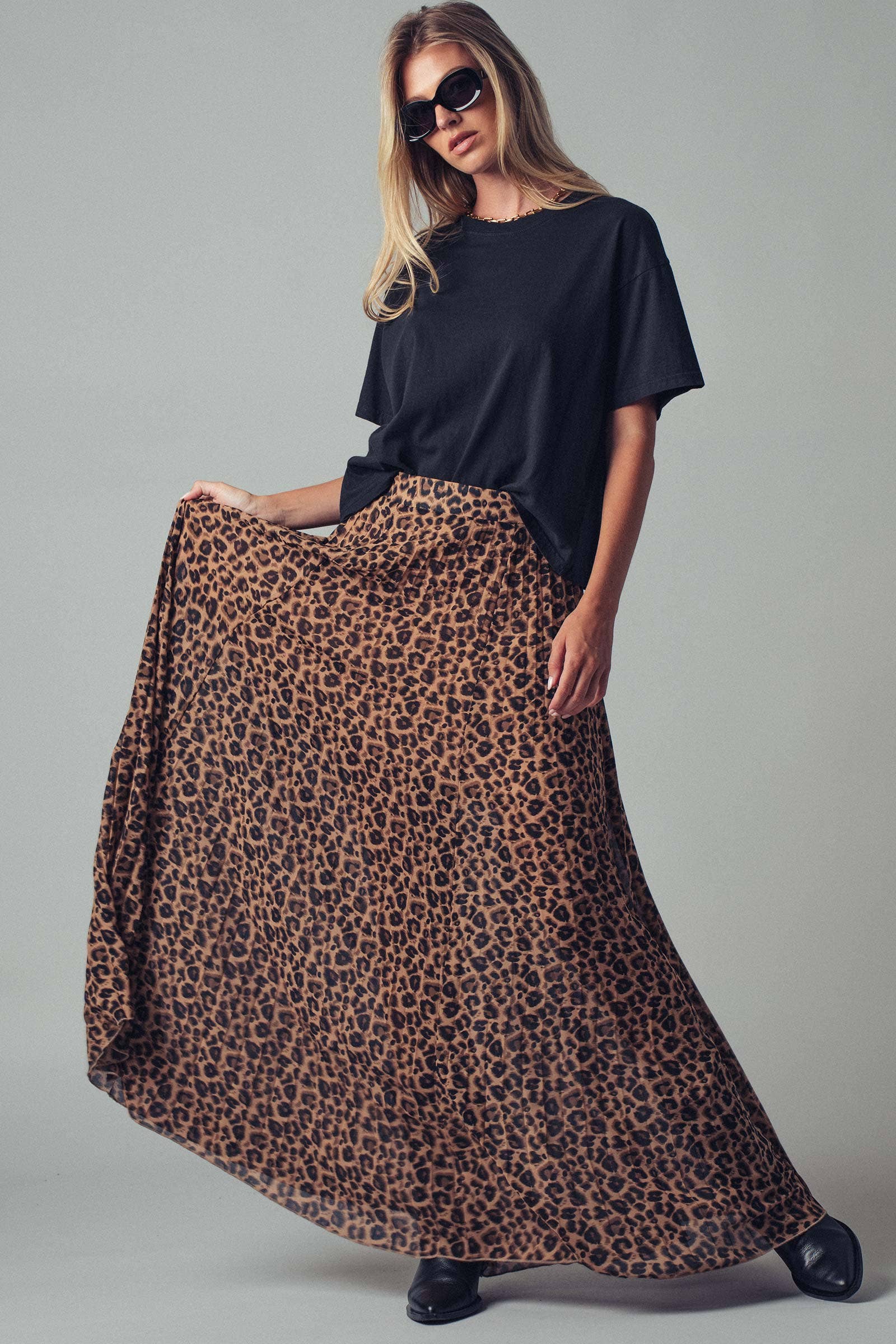Urban Daizy Sophisticated Leopard Print Pleated Flowy A Line Midi Skirt Leopard Skirt - Women's (UDZ-SK-00074) –…