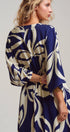 Urban Daizy Navy Abstract Leaf Print Caftan Maxi Dress Navy Dress - Women's (TNDR1631-Navy) – alternate view 9