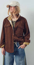 Urban Daizy Plaid Flannel-Lined Corduroy Shacket Taupe Shirt Jacket/Shacket - Women's (UDZ-KN-00150) – alternate view 33