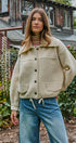Sweater Knit Button Front Jacket with Detachable Collar in IVORY - Women's Jackets & Blazers | Urban Daizy