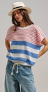 Urban Daizy Retro Striped Textured Knit Sweater Tee Mint Knit Sweater - Women's (TNTP4000-Mint) – alternate view 4