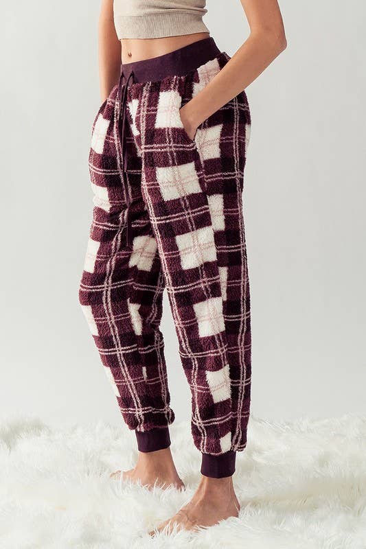 Urban Daizy Cozy Checkered Jogger Style Pajama Pants Ash-Blue Sleepwear Bottom - Women's (UDZ-PT-00127) – alternate view 16