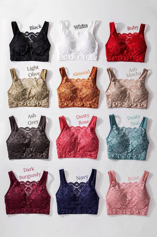 Urban Daizy Romantic Lace Longline Bralette Top Brick Bralette - Women's (UDZ-TP-00022)