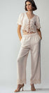 Urban Daizy Embroidered Eyelet Flutter Sleeve Top and Wide Leg Pants Natural Top & Pant Set (NOT Loungewear) - Women's (UDZ-PT-00354) – alternate view 11