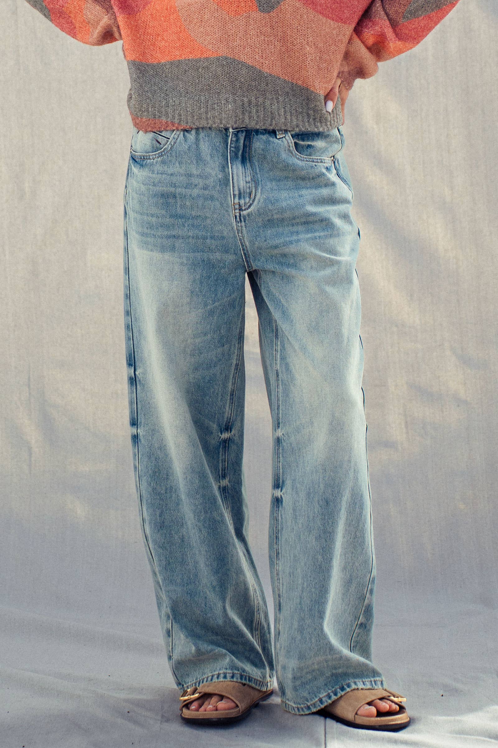 Urban Daizy Vintage Wash High Waist Straight Leg Jeans Denim Jeans - Women's (UDZ-PT-00468) – alternate view 12