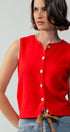 Urban Daizy Relaxed Button-Front Knit Sleeveless Top Black Sweater Vest - Women's (UDZ-SK-00127) – alternate view 9
