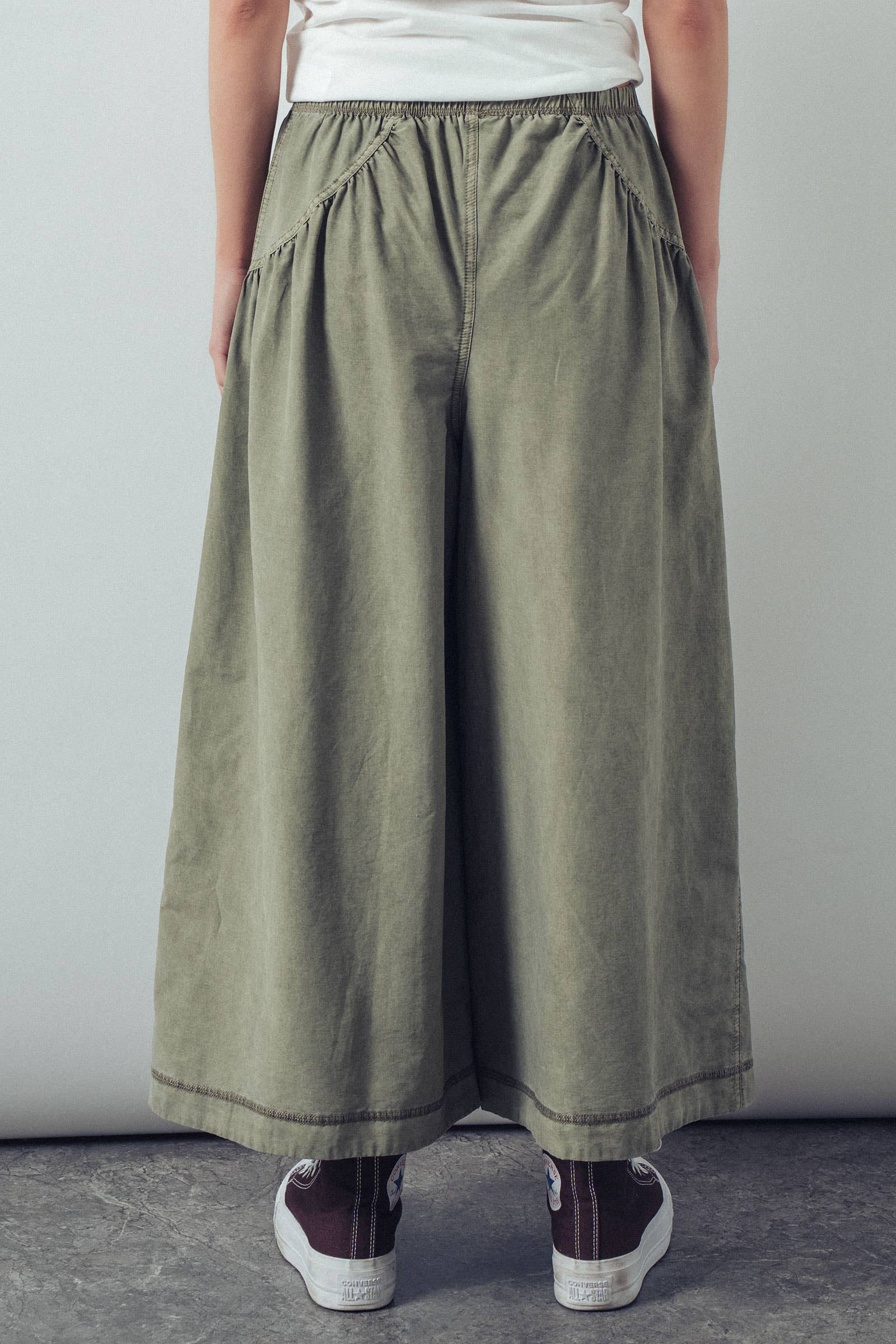 Drawstring Detail Wide Leg Culottes