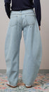 Light Wash Curved Barrel Leg Wide Jeans in LT BLUE - Women's Casual Pants | Urban Daizy
