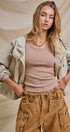 Urban Daizy Everyday Essential Ribbed Scoop Tank Grey Tank Top - Women's (UDZ-TP-01087-Grey) – alternate view 14