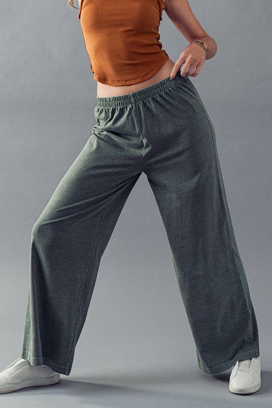 Vintage Wash Cotton Flare Yoga Pants