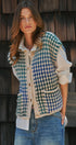 Popcorn Knit Button Front Sweater Vest Wool Blend in GREEN - Women's Sweater Vests | Urban Daizy