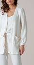 Urban Daizy Pointelle Knit Lace-Trim Pocket Cardigan Cocoa Cardigan - Women's (UDZ-KN-01037) – alternate view 2
